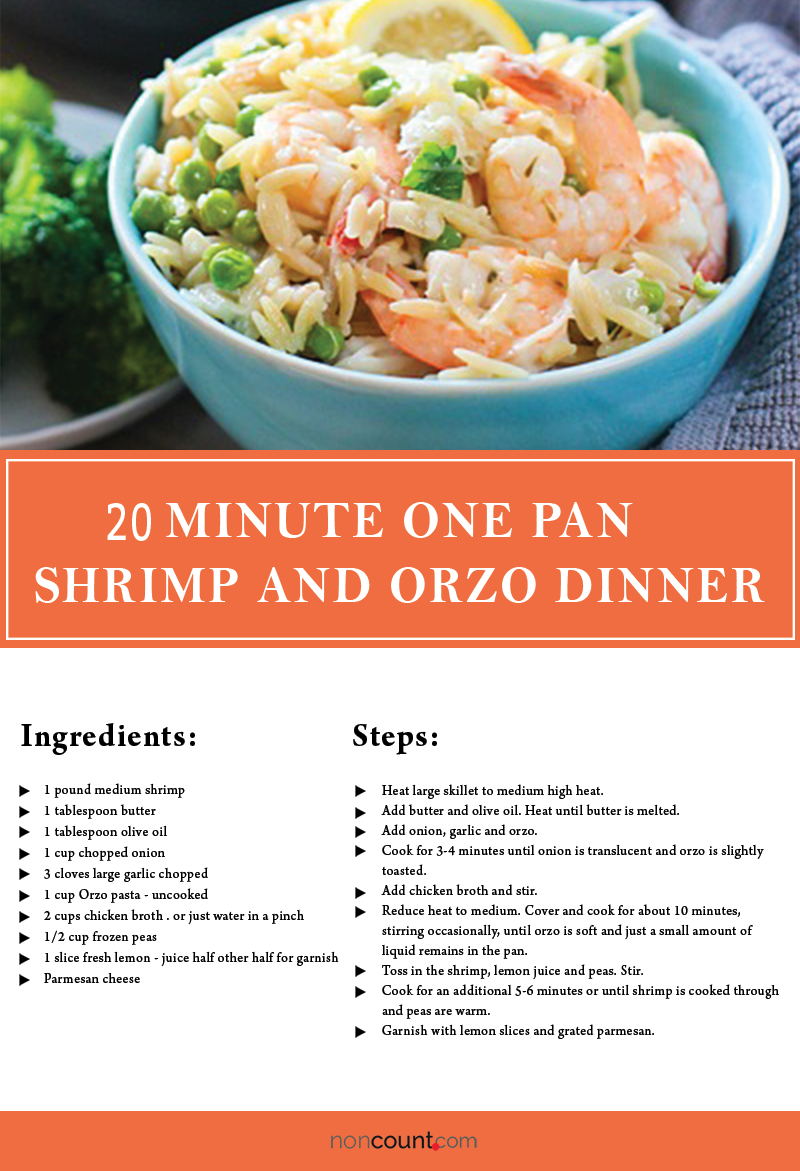 20 Minute One Pan Shrimp and Orzo Dinner Seafood Recipe