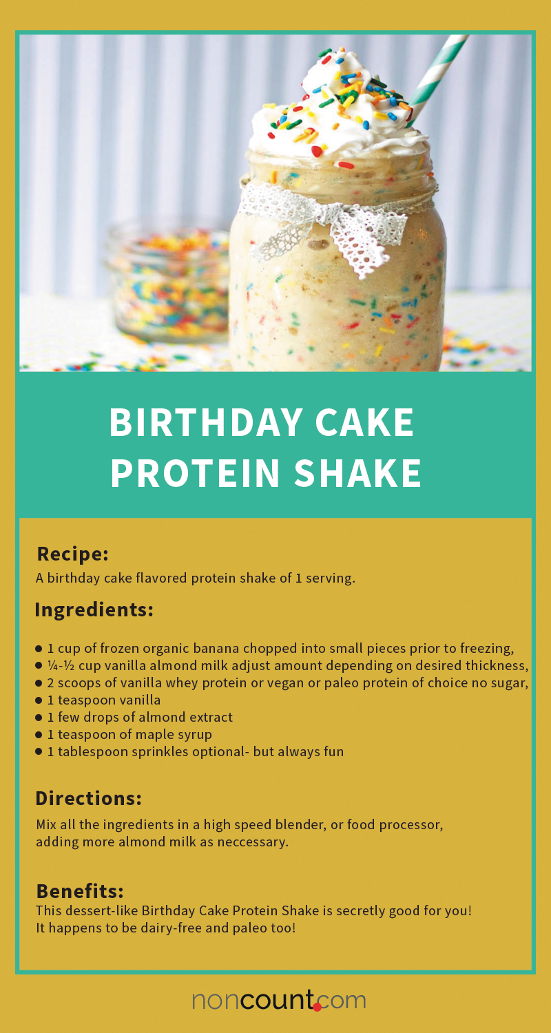 Birthday Cake Protein Shake Healthy, Dairy-Free, Paleo