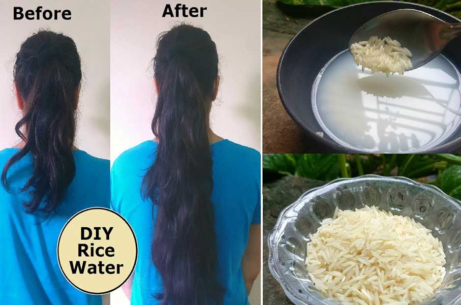 Washing Hair with Rice Water