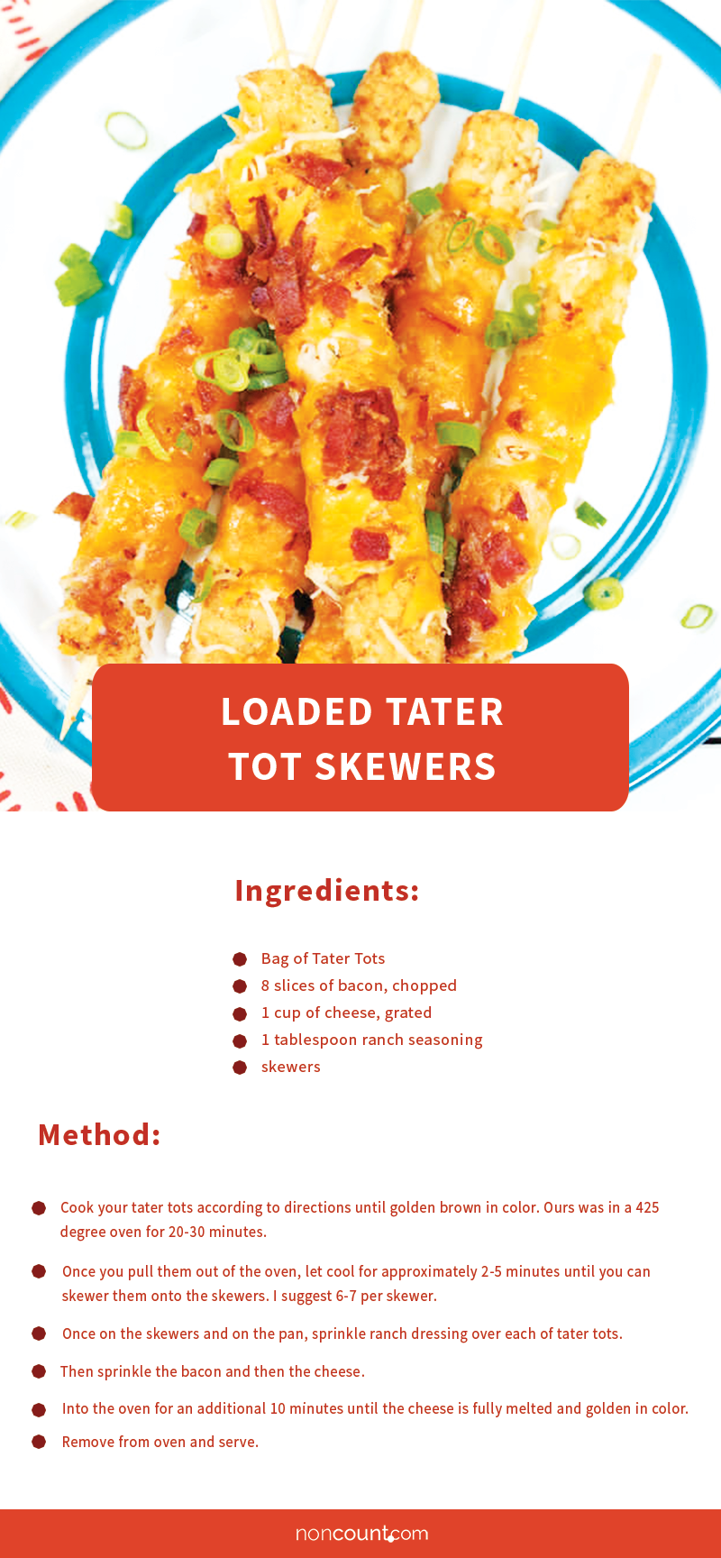 Loaded Tater Tot Skewers Party Food Recipes