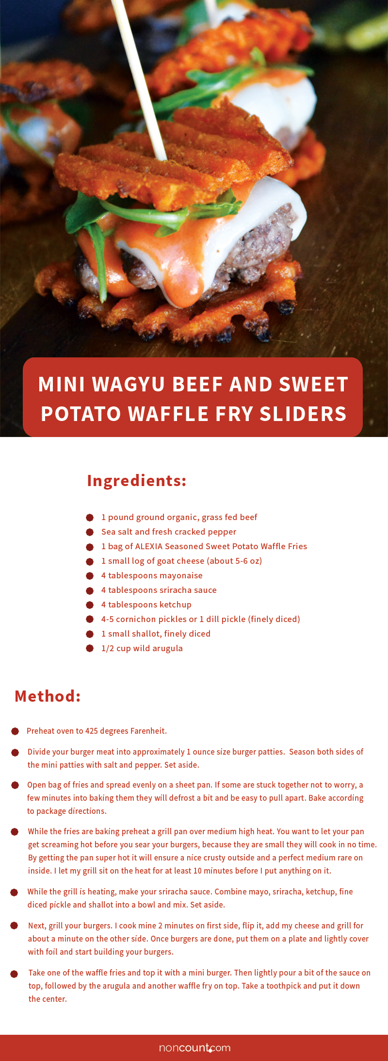 Mini Wagyu Beef and Sweet Potato Waffle Fry Sliders Party Food Recipe
