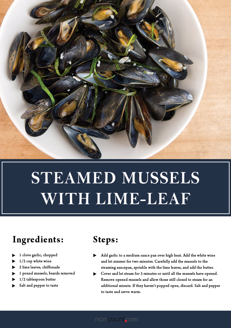 Steamed Mussels with Lime-Leaf Recipe Image