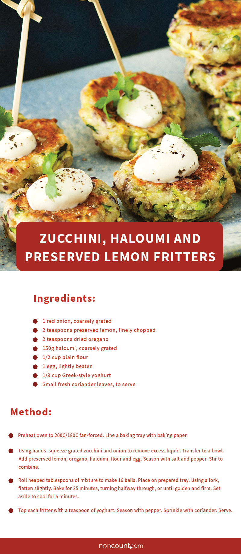 Zucchini, Haloumi and Preserved Lemon Fritters